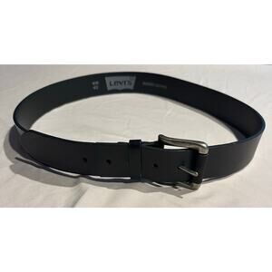 LEVI'S Belt Men's LARGE Square Black Buckle Synthetic Leather Classic chic
